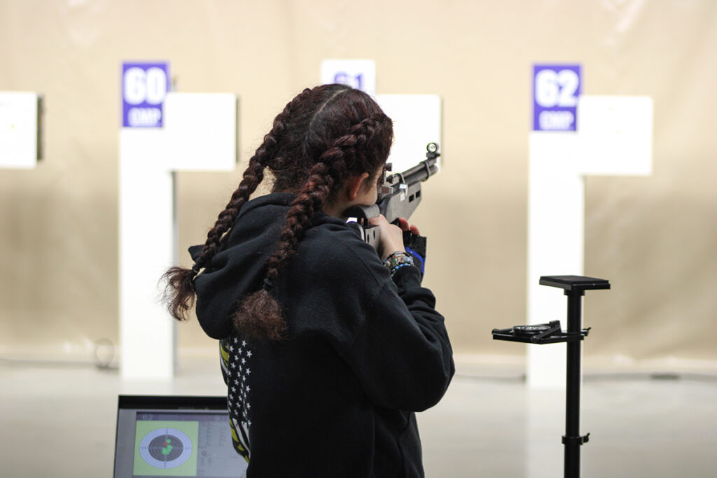 Juniors will learn firearm safety and train with air rifles on the range. Air gun marksmanship is indoor with no loud noises or recoil.