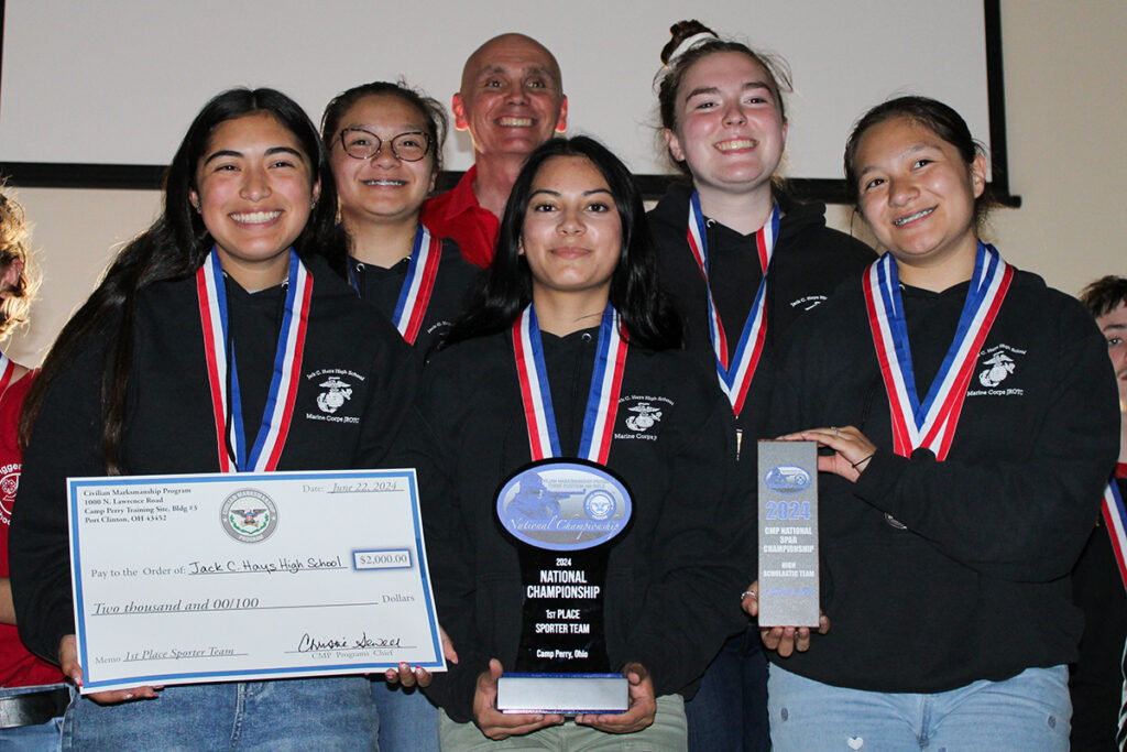 Jack C. Hays High School (Texas) earned the 2024 CMP Sporter Team Champion Title with a score of 4379-140x and was awarded a check for $2,000 from the CMP.