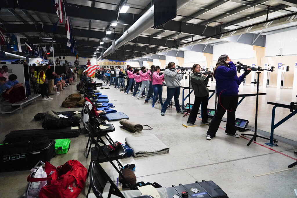 Athletes in the 3P event compete at three positions: kneeling, prone and standing.