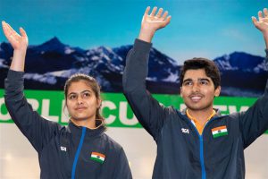 Manu Bhaker and Chaudhary Saurabh won the 10m Air Pistol Mixed Team match, the last final of this ISSF World Cup Stage