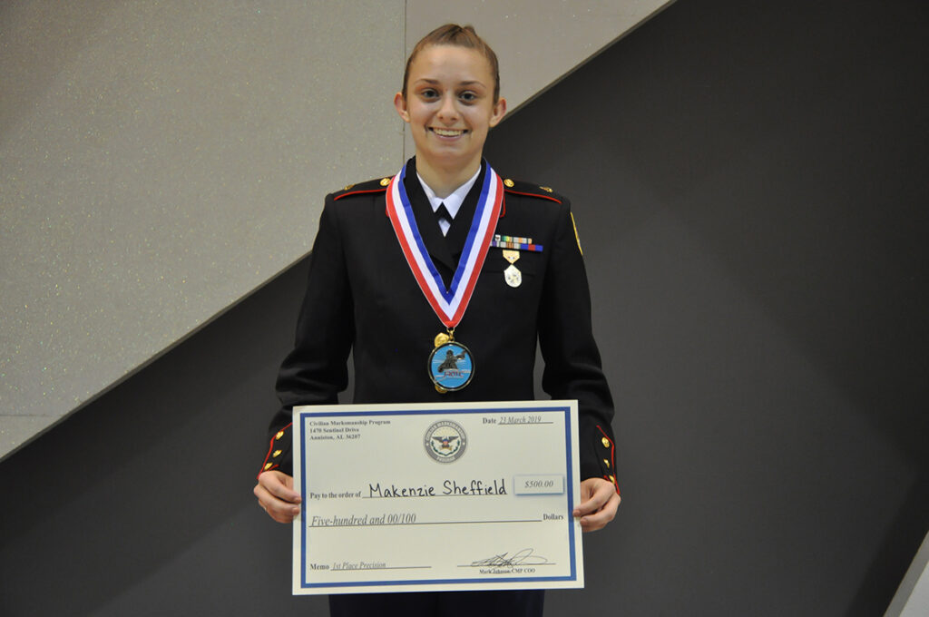 Makenzie Sheffield earned first place overall in the precision competition.