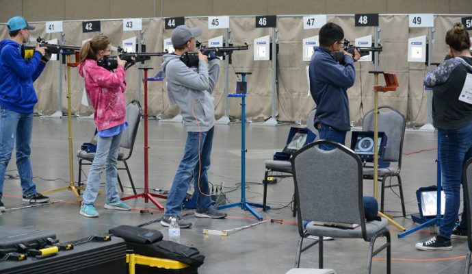 The CMP Three-Position Regional events were fired in Ohio, Alabama and Utah. Shown here is the CMP's mobile range set up in Utah.