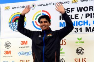 17 year old Chaudhary Saurabh took gold at the 10m Air Pistol competition at the World Cup in Munich, beating his own world record in the process.