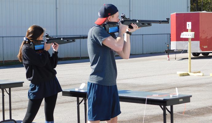 Sporter air rifles are used during the event. Both personal and loaned rifles are permitted.