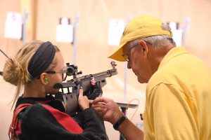 The Junior Camp also includes air rifle training at the Gary Anderson CMP Competition Center, featuring electronic targets.