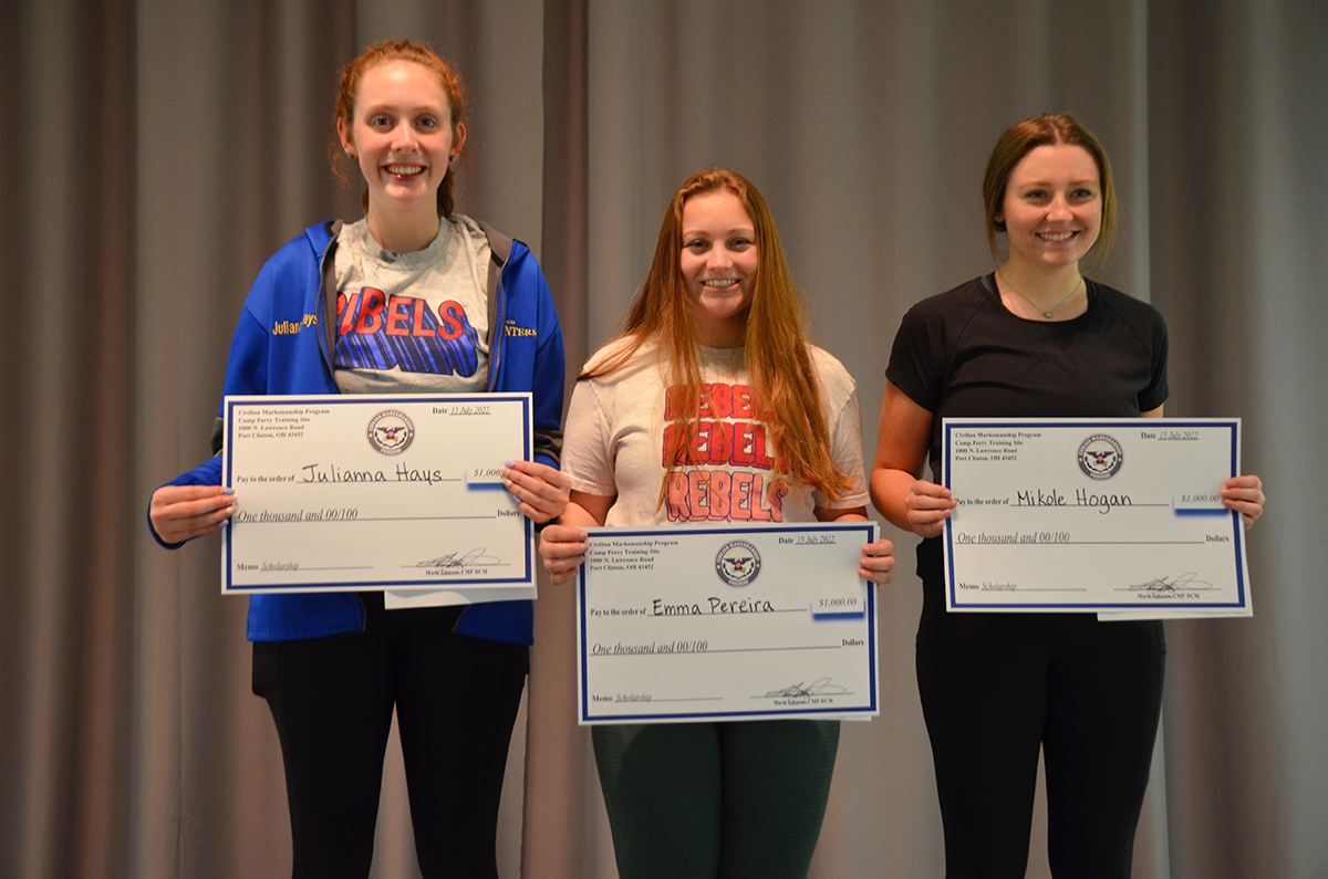 The top three graduated seniors earned $1,000 checks from the CMP.
