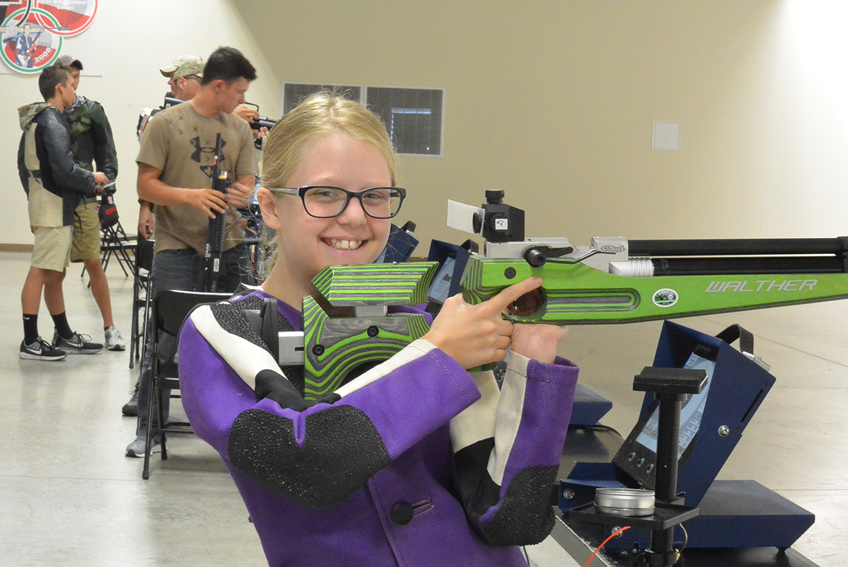 Claudia has been practicing at the Gary Anderson CMP Competition Center since she began her marksmanship career.