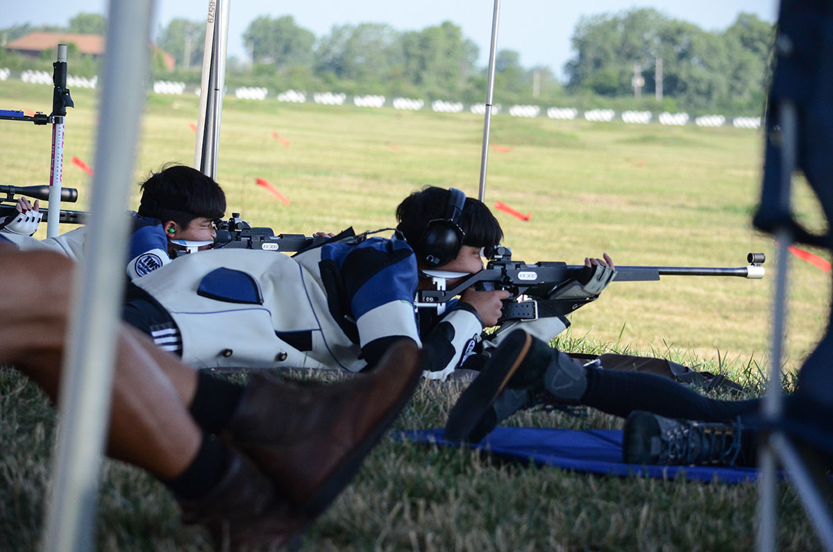 The brothers train for Camp Perry by practicing in the heat of the day and taking advantage of range time.