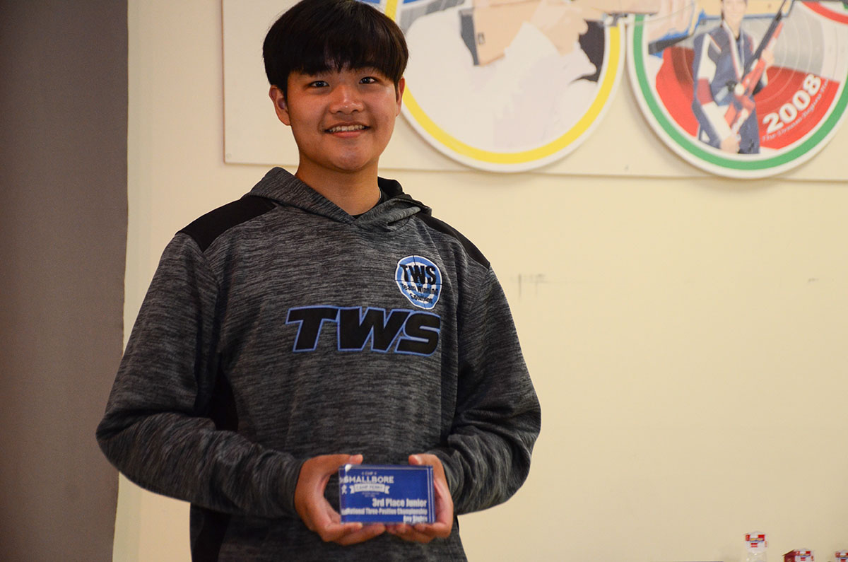 Tyler earned age group honors in the National Three-Position Smallbore event.