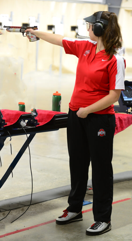 In 2022, Ohio State Univ. Pistol Team member Katelyn Abeln won a Championship of the Americas gold medal and a 2024 Olympic Quota Place in the 25m Pistol Women event.