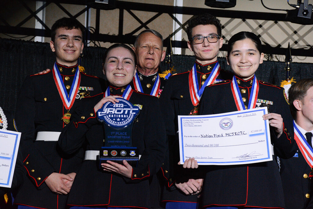 Nation Ford High School from South Carolina found its fifth consecutive win in the sporter team competition.